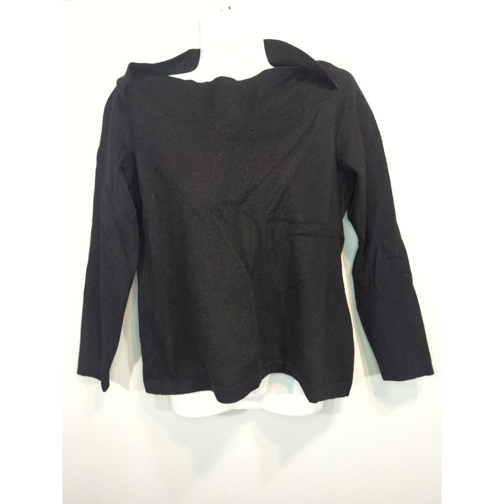 Banana Republic Black Extra Fine Wool Blend Pullover Sweater Womens L CabinCore